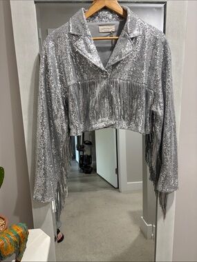 NWT silver sequin Saints & Hearts jacket